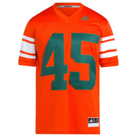 #45 Miami Hurricanes Football Icon Premier Jersey - Orange