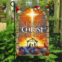 Star of Bethlehem Scene Yard Banner, Merry Christmas Nativity Garden Flag, Double Sided Holiday Flag, Religious Lawn Decor Present