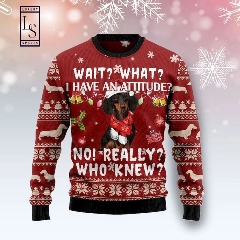 Ugly Holiday Weiner Dog Polo, Dachshund Christmas Sweater Polo Shirt, Adorable Festive Pet Puppy Polo, Dog Lover Christmas Apparel