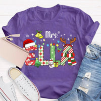 Custom Name Holiday Shirt, Personalized Christmas Snowflake T-Shirt, Festive Winter Family Graphic Tee, Matching Xmas Present Top