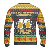 Humorous Beer Lover Christmas Sweatshirt, Wonderful Time for a Beer Sweatshirt, Ugly Christmas Party Sweatshirt, Holiday Drinking Crewneck
