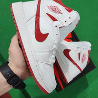 Sneakers, White Red Colorway, Lace Up Design, Casual Gift for Sneaker Fans