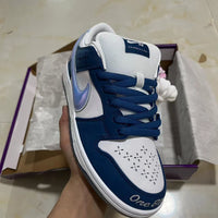 Low Top Sneakers, Blue White Colorway, Lace Up Design, Casual Gift for Sneaker Fans