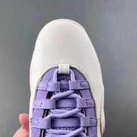 Low Top Sneakers, White Purple Colorway, Lace Up Design, Casual Gift for Sneaker Fans