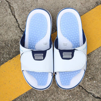 Slides, White Blue Colorway, Slip On Design, Casual Gift for Shoe Lovers