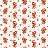 Santa Hat Dog Wrapping Paper, Vizsla Dog Christmas Gift Wrap Paper, Hungarian Vizsla Holiday Present Paper Roll, Festive Xmas Present Wrap