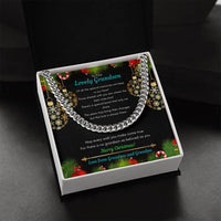 Polished Stainless Steel Chain, Grandson Cuban Link Chain Necklace, Mens Cuban Link Jewelry with Message Card, Christmas Present for Grandson