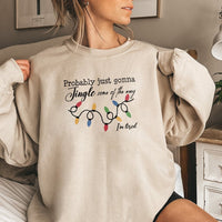 Humorous Christmas Lights Crewneck, Im Tired Jingle Some of the Way Sweatshirt, Sarcastic Holiday Season Sweater, Comfy Xmas Pullover