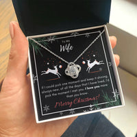 Romantic Holiday Love Knot Necklace, Christmas Wife Love Knot Necklace, 14k White Gold Love Knot Pendant, Christmas Jewelry Present for Her
