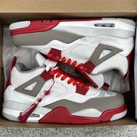 Mid Top Sneakers, White Red Colorway, Lace Up Design, Casual Gift for Sneaker Fans