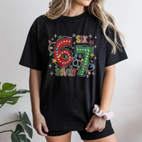 Festive Holiday Lights Graphic Shirt, 67 Birthday Christmas T-Shirt, Humorous Xmas Party Tee, Winter Birthday Shirt for Kids and Adults
