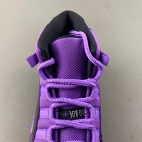 Retro High Top Sneakers, Black Purple Colorway, Leather Footwear, Lace Up Design, Casual Gift for Sneaker Fans