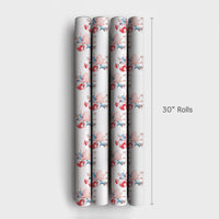 Watercolor Couple Holiday Gift Wrap, Dancing Santa Mrs Claus Wrapping Paper, Adorable Christmas Party Paper, Festive Couple Wrapping Paper