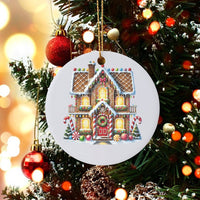Holiday Gingerbread Tree Ornament, Gingerbread House Christmas Ornament, Adorable Winter Gingerbread Ornament, Xmas Decor, Holiday Baker Present
