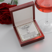 Eternal Hope Cushion Cut Cubic Zirconia Pendant, To My Daughter Necklace, White Gold Stainless Steel Chain, Christmas Birthday Present from Mom