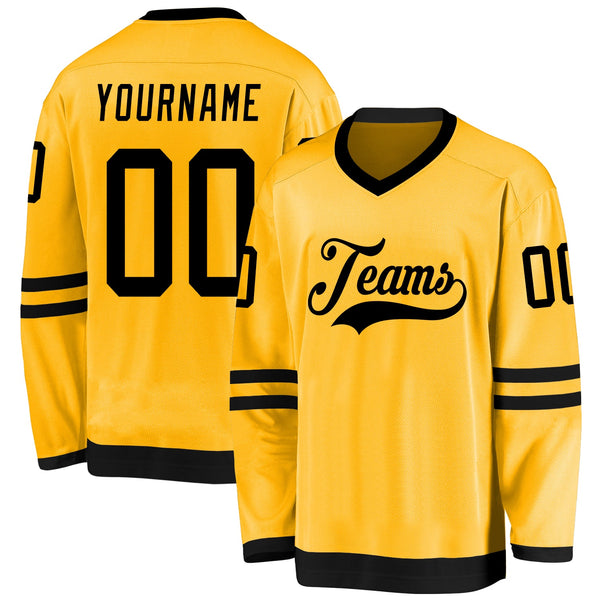 Custom Hockey Jersey - Gold Black