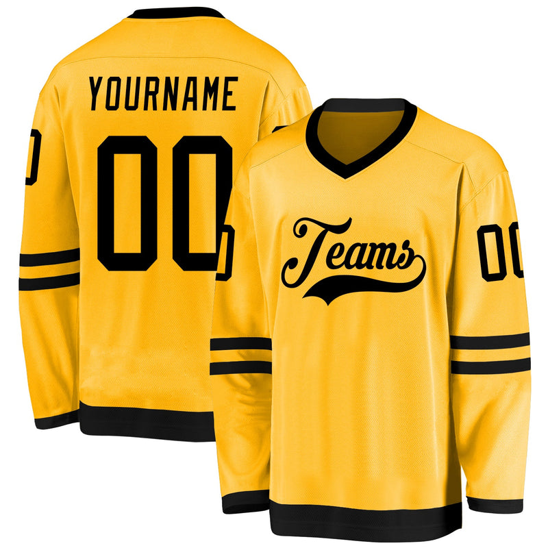 Custom Hockey Jersey - Gold Black
