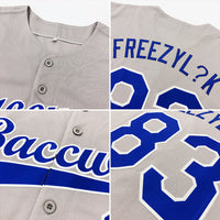 Custom Baseball Jersey - Gray Royal-Red Authentic