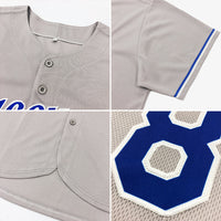 Custom Baseball Jersey - Gray Red-Navy Authentic