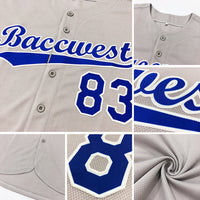 Custom Baseball Jersey - Gray Red-White Authentic