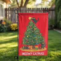 Black Cats Christmas Tree Holiday Yard Flag, Meowy Catmas Garden Flag, Winter Season Lawn Banner, Cat Lover Porch Decor Present