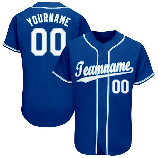 Custom Baseball Jersey - Royal White-Light Blue