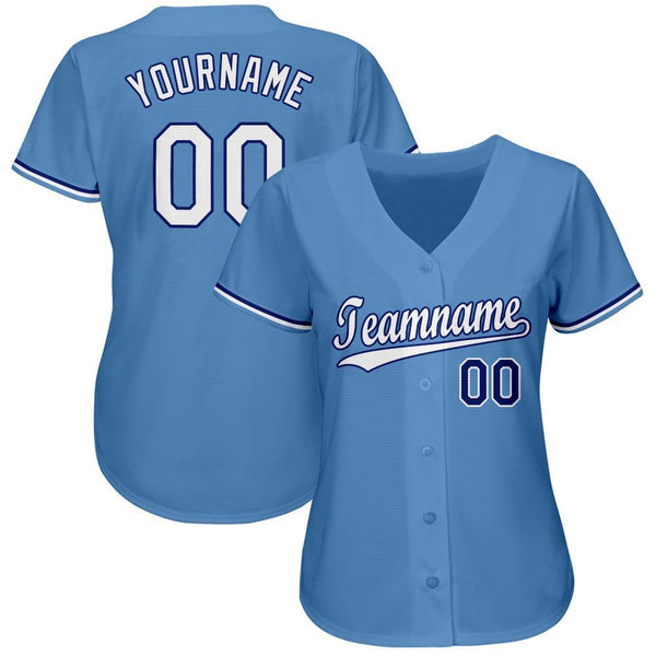 Custom Baseball Jersey - Light Blue White-Royal