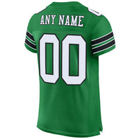 Custom Football Jersey - Grass Green White-Black Mesh Authentic