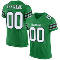 Custom Football Jersey - Grass Green White-Black Mesh Authentic