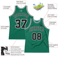 Custom Basketball Jersey - Kelly Green Black-White Authentic Throwback