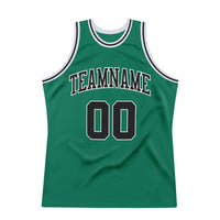 Custom Basketball Jersey - Kelly Green Black-White Authentic Throwback