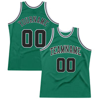 Custom Basketball Jersey - Kelly Green Black-White Authentic Throwback