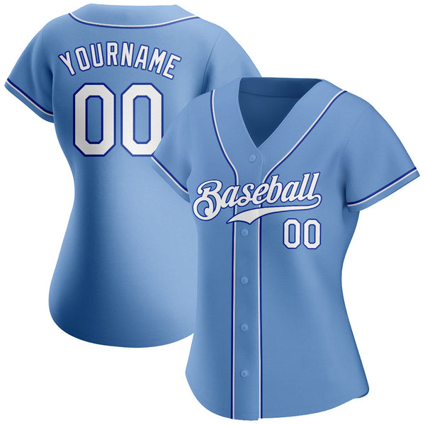 Custom Baseball Jersey - Light Blue White-Royal Authentic