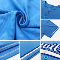Custom Baseball Jersey - Light Blue White-Royal Authentic