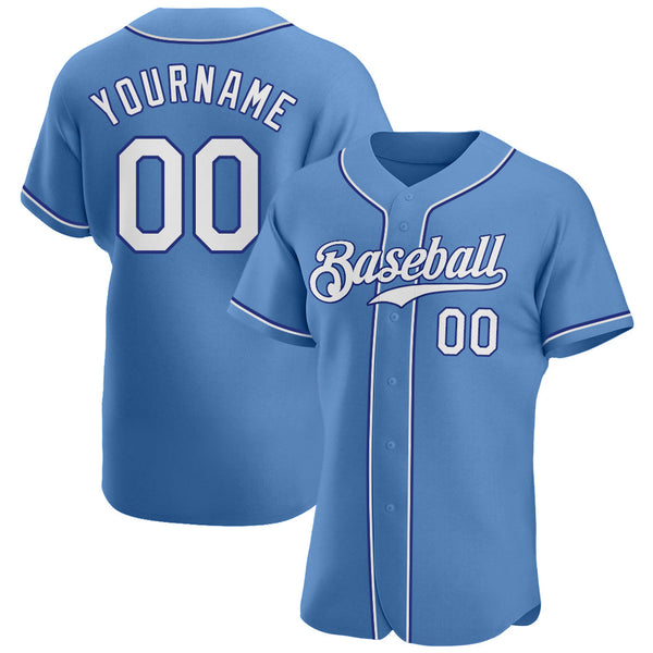 Custom Baseball Jersey - Light Blue White-Royal Authentic