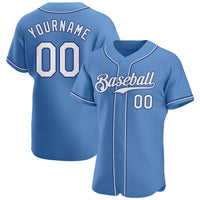 Custom Baseball Jersey - Light Blue White-Royal Authentic