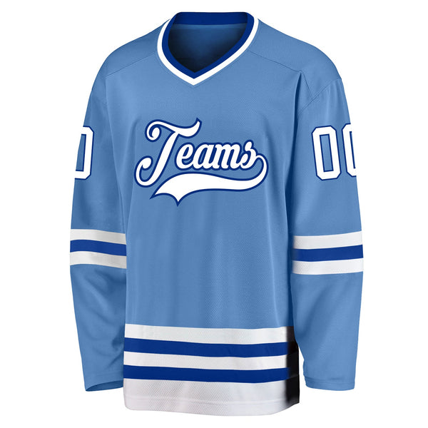 Custom Hockey Jersey - Light Blue White-Royal