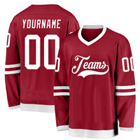 Custom Hockey Jersey - Maroon White