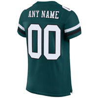 Custom Football Jersey - Midnight Green White-Black Mesh Authentic