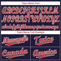 Custom Baseball Jersey - Navy Red-White