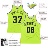 Custom Basketball Jersey - Neon Green Black-White Authentic Throwback