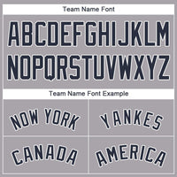 Custom Baseball Jersey - Gray Navy-White