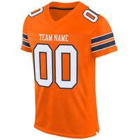 Custom Football Jersey - Orange White-Navy Mesh Authentic