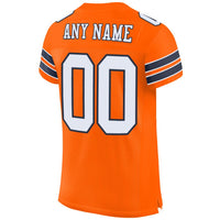 Custom Football Jersey - Orange White-Navy Mesh Authentic