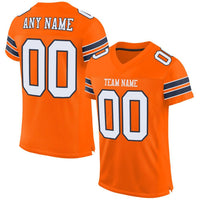 Custom Football Jersey - Orange White-Navy Mesh Authentic