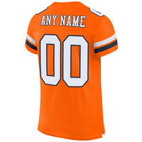 Custom Football Jersey - Orange White-Navy Mesh Authentic