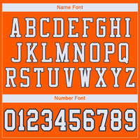 Custom Football Jersey - Orange White-Navy Mesh Authentic
