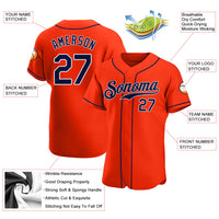 Custom Baseball Jersey - Orange Navy-White Authentic