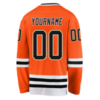 Custom Hockey Jersey - Orange Black-Old Gold