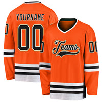 Custom Hockey Jersey - Orange Black-Old Gold